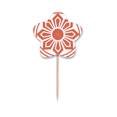 thumbnail image 1 of China chino rojo flor patrón tradicional Selección de pastelitos Star lable Flag en palillos de dientes, 1 of 3