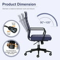 thumbnail image 4 of Okeysen Office Desk Chair Conference Room Chairs Modern Ergonomic Executive Swivel Chair Adjustable Height PU Leather Home Desk Chairs with Armrests Comfy Computer Task Chairs with Wheels (Navy Blue), 4 of 14