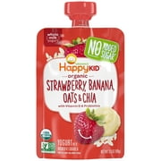 HappyKid Strawberry, Banana, Oats, and Chia Yogurt Pouch, 3.5 Oz.