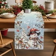 thumbnail image 2 of Christmas Snowman Dresser Scarf Farmhouse, Dining Table Decorations for Wedding/Parties, Xmas Elk Tree Snowflake Botanical Ombre Table Runner 120 Inches Long for Kitchen Dining, 13 x 120 In, 2 of 9