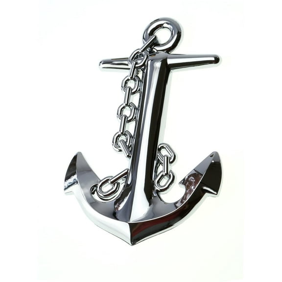 Ship Anchor 3d Auto Boat Emblem (Small, Chrome)
