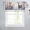thumbnail image 4 of Deer Window Curtain Valances Cherry blossoms Winter Forest Snowy Tree Wild Animals Rod Pocket Window Valance for Living Room Bathroom Bedroom Kitchen 54 by 18 in, 1 Panel, 4 of 6