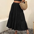 thumbnail image 4 of Boho Maxi Skirts for Women Summer Long Floral Print High Waist A-Line Beach Skirt Fashionable Vacation Outfit and Trendy Style, 4 of 6