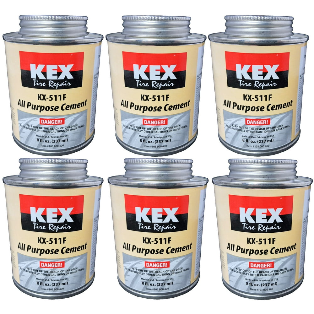 6 Kex Cold Vulcanizing Rubber Tire and Tube Patch Plug Repair Cement