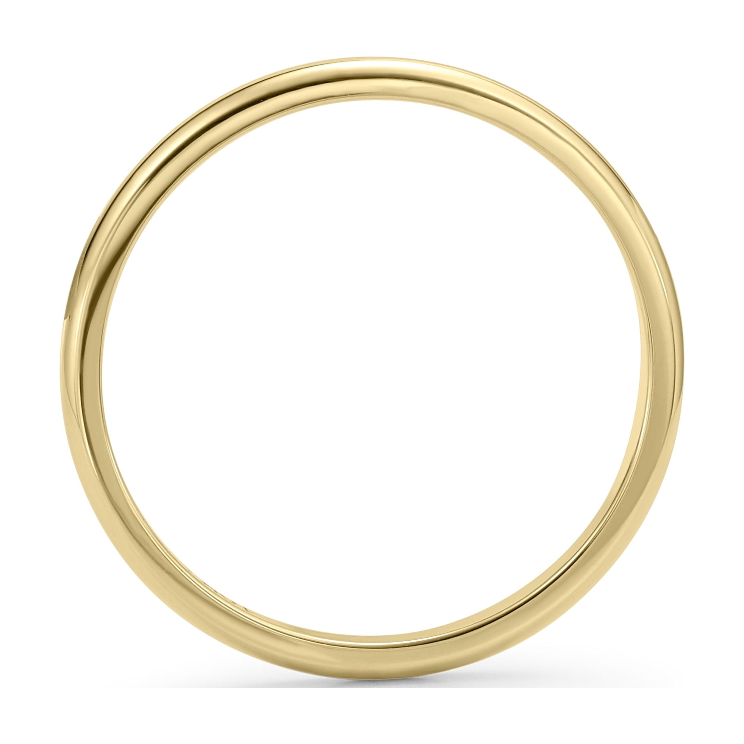 Women's 10K Yellow Gold 2mm Traditional Plain Wedding Band (Available Ring Sizes 4-10) Sz 8.5