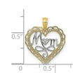 thumbnail image 2 of 14k and Rhodium Mom Inside Scallop Love Heart Pendant Necklace Cut-out 19.5x16.7mm Wide Pendant for Women, 2 of 2