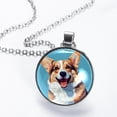 thumbnail image 2 of Corgi Circular Glass Pendant Necklace - Women's Statement Necklaces, 2 of 5