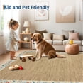 thumbnail image 5 of Garvee 8'x10' Floral Bordered Rug Braided Print Carpet, Washable Rug Non-Slip Stain-Resistant Low Pile Indoor Floort Mat for Living Room Bedroom Home Office, Beige, 5 of 8