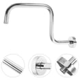 thumbnail image 1 of HEALEEP Rain Shower Extension Rods Shower Arm 1Pack Silver Curved Bathroom Installation, 1 of 8