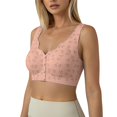 thumbnail image 2 of SAZBJOJN Bralettes for Women Soft Stretchy Daily Wear Push Up Bra Breathable Comfort Wireless Printed Bras for Women Light Support Full Coverage No Underwire Bra Size 34 Brown, 2 of 6