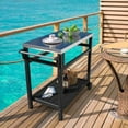 thumbnail image 2 of Outdoor Prep Cart Dining Table for Pizza Oven; Patio Grilling Backyard BBQ Grill Cart, 2 of 7
