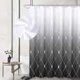 thumbnail image 3 of Black Ombre Shower Curtain, Fabric Shower Curtain Black and White Shower Curtains for Bathroom, Shower Curtain Set with 12 Hooks, Modern Shower Curtain for Cool Man, 36 x 72 Inch, Midnight Black, 3 of 6