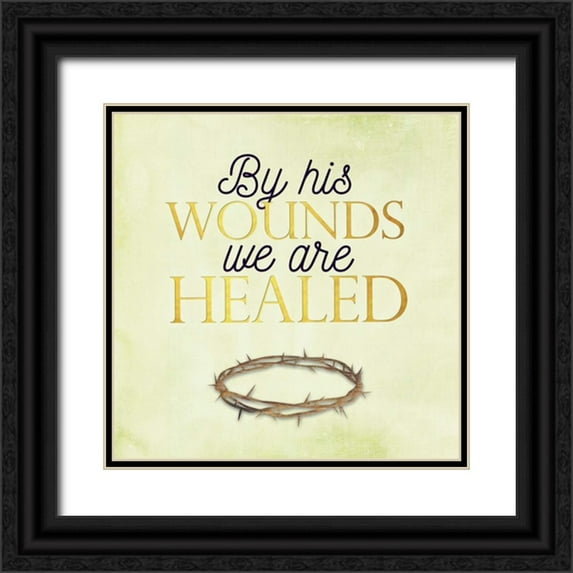 Perrenoud, Aubree 15x15 Black Ornate Wood Framed with Double Matting Museum Art Print Titled - His Wounds