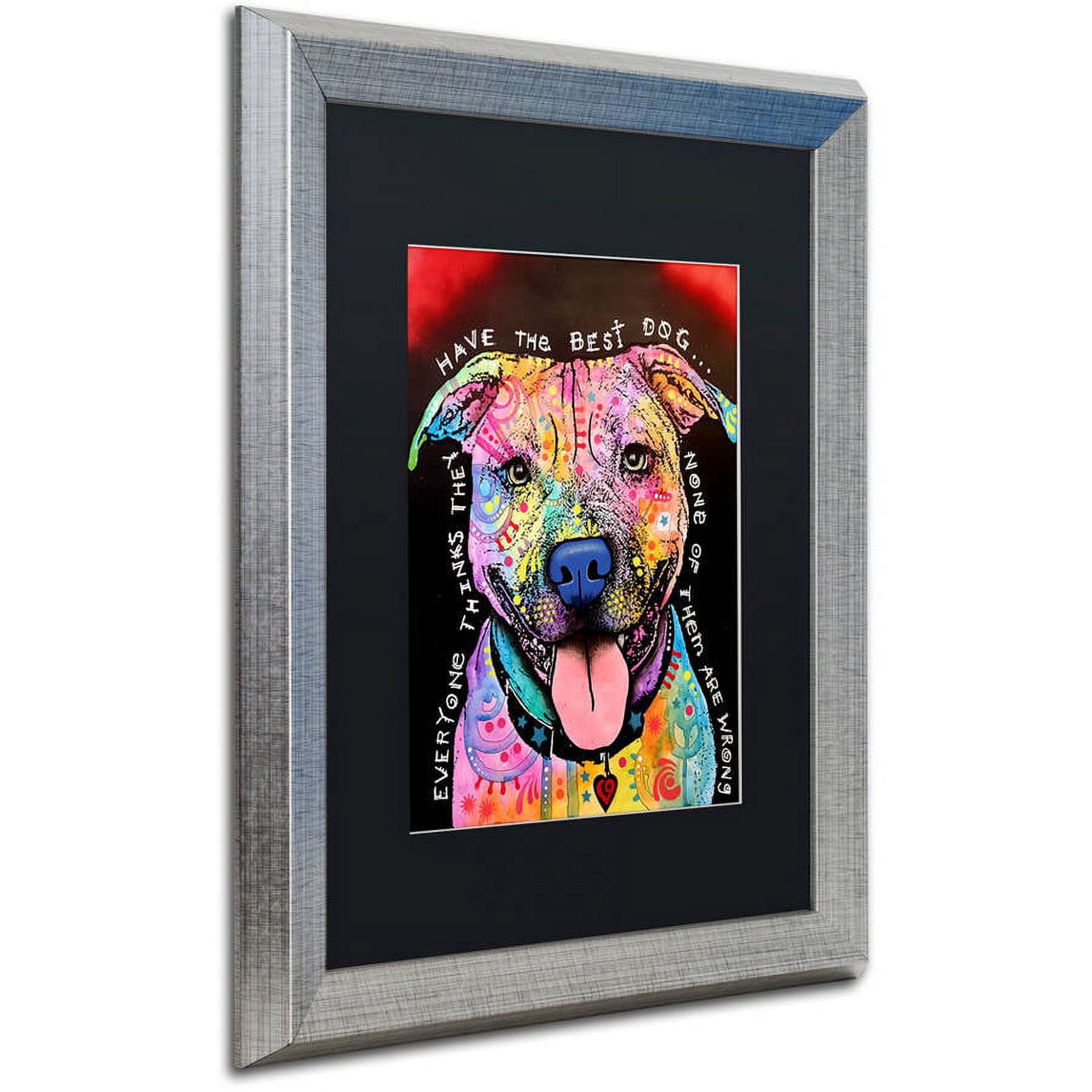 Trademark Fine Art "Best Dog" Canvas Art by Dean Russo, Black Matte, Silver Frame