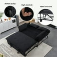 thumbnail image 4 of BSHTI 3 in 1 Pull-Out Sleeper Sofa Bed, Velvet Upholstery Fold Out Sleeper, 5-Position Reclining Back Loveseat, Movable Arm Cushion, Easy Assembly, Black, 4 of 15