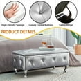 thumbnail image 6 of M optimized Storage Ottoman Bench, Upholstered Flip Top Ottoman Bench with Crystal Buttons, Rectangular End of Bed Bench Foot Rest for Bedroom Living Room Hallway, 6 of 7