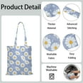 thumbnail image 5 of Vintage Daisy Print Reusable Grocery Tote Bag – Large Canvas Shopping Bag with Boho Floral Watercolor Design, Eco-Friendly & Heavy-Duty Market Tote for Women, Farmers Market, Beach, Spring & Summer, 5 of 6