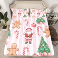 thumbnail image 2 of Manfei Cute Santa Claus Bed Sheets,Merry Christmas King Sheets,Xmas Tree Candy Cane Sheet Set For Girls Kids,Breathable Home Decor,4-Piece, 2 of 7