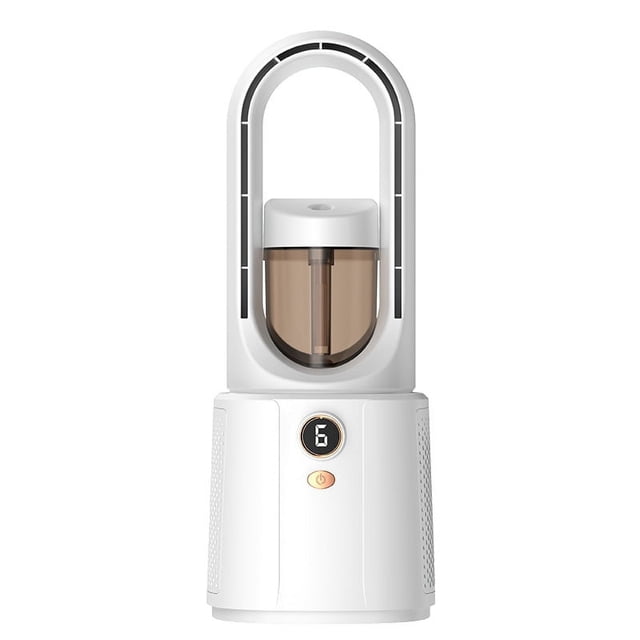 Ventilador Sin Aspas, Ventilador Rociador Sin Hojas, Ventilador EléCtrico Humidificador con Luz para Dormitorio con Silenciador USB, Ventilador PortáTil ()