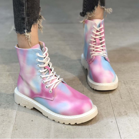 Women‘s Fashion Platform Lace Up High Boots Autumn Platform Leather Casual Boots