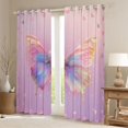 thumbnail image 2 of Homewish Gradient Colorful Butterfly Black Out Curtains,Flying Animal Curtains Pack of 2 (42x63 Each),Pink Loves Pattern Bedroom Curtains For Girls Kids,Super Cozy Room Decor, 2 of 6