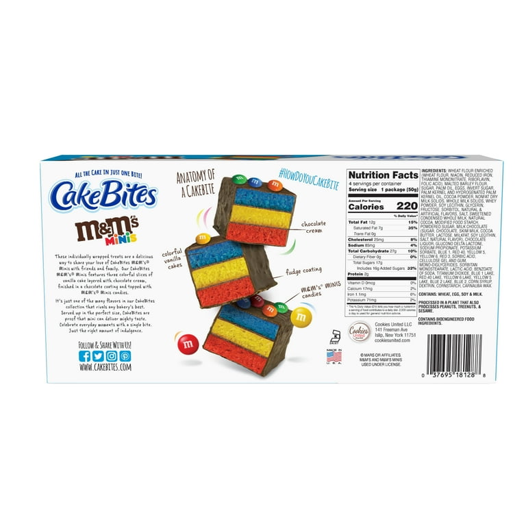 M&M's Milk Chocolate Minis Cake Bites, 4-Pack