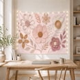 thumbnail image 3 of Botanical Floral Arrangement with Stems on Blush Pink Background, Peaceful Boho for Flower Lovers, Soft Textured Wall Art, Mother's Day Gift, Tapestry Wall Hanging for Nursery and Bedroom, 3 of 5