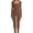 Brown, variant on Women's Ribbed Long Sleeve Yoga Jumpsuit, Square Neck One Piece Workout Bodysuit for Fitness and Activewear