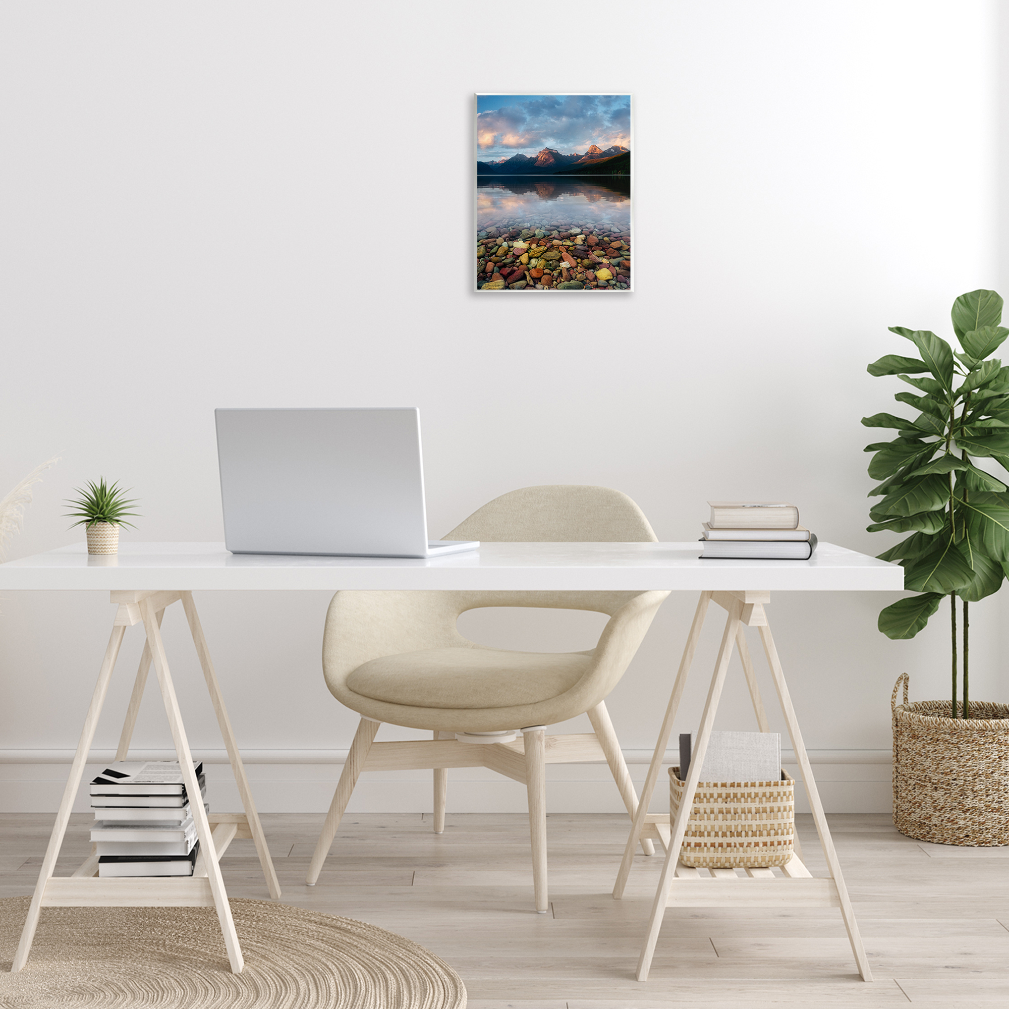 Stupell Industries Clear Water Pebbles Landscape Photography Unframed Art Print Wall Art, 11 x 14