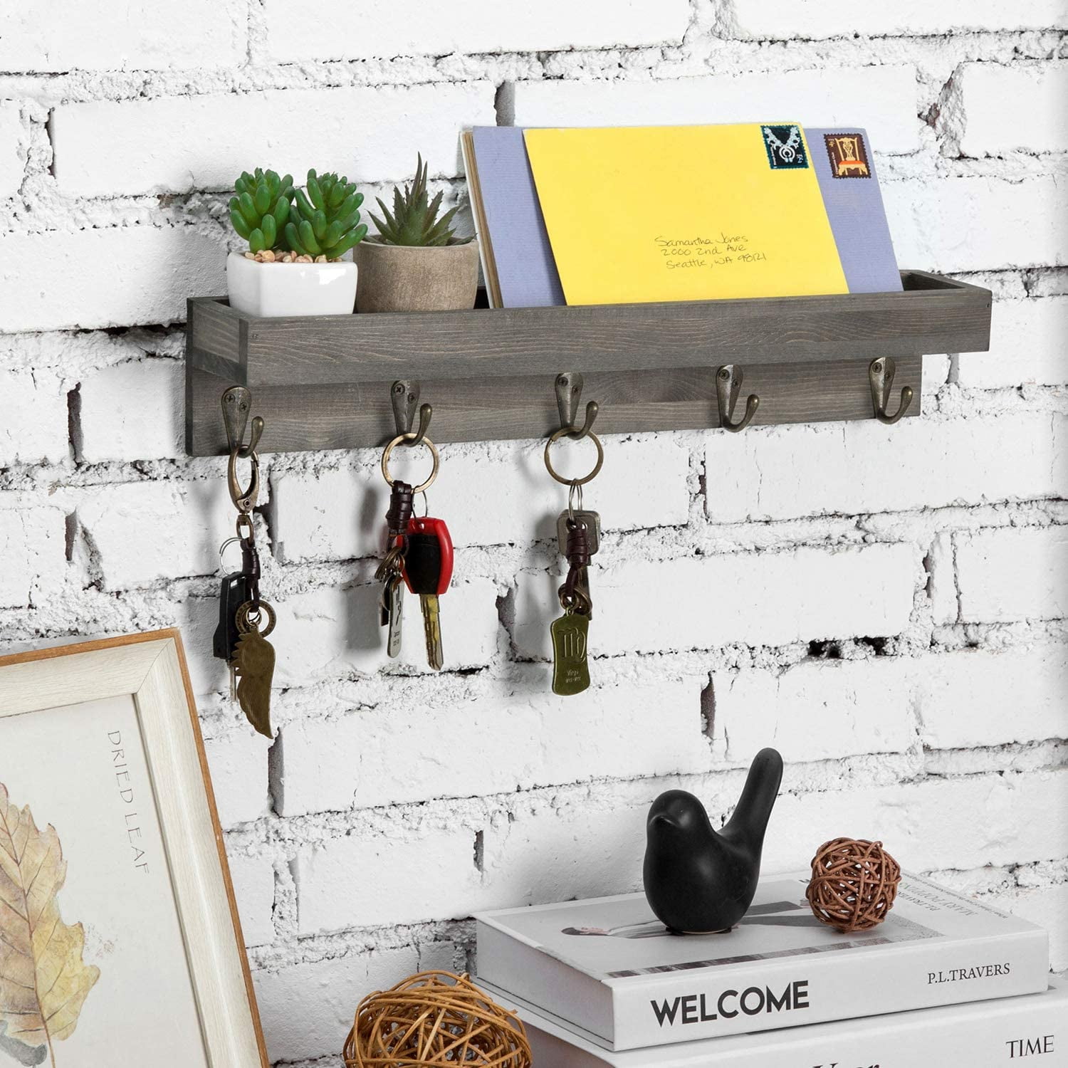 MyGift Industrial Modern 22-Inch Circle-Frame 3-Tier Floating Shelf MyGift Industrial Modern 22-Inch Circle-Frame 3-Tier Floating Shelf