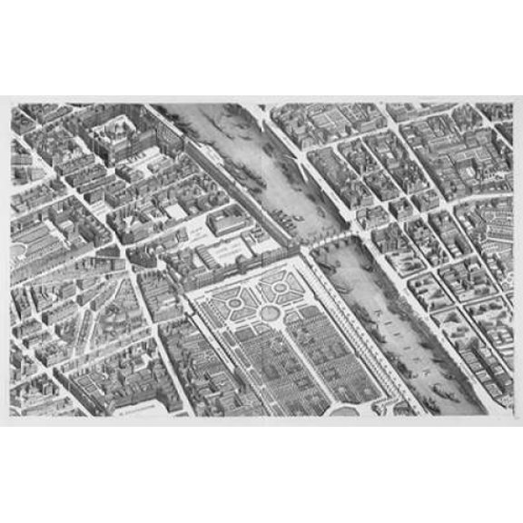 Paris 1739 Sectional map Canvas Art - Michel-Etienne Turgot (12 x 18)