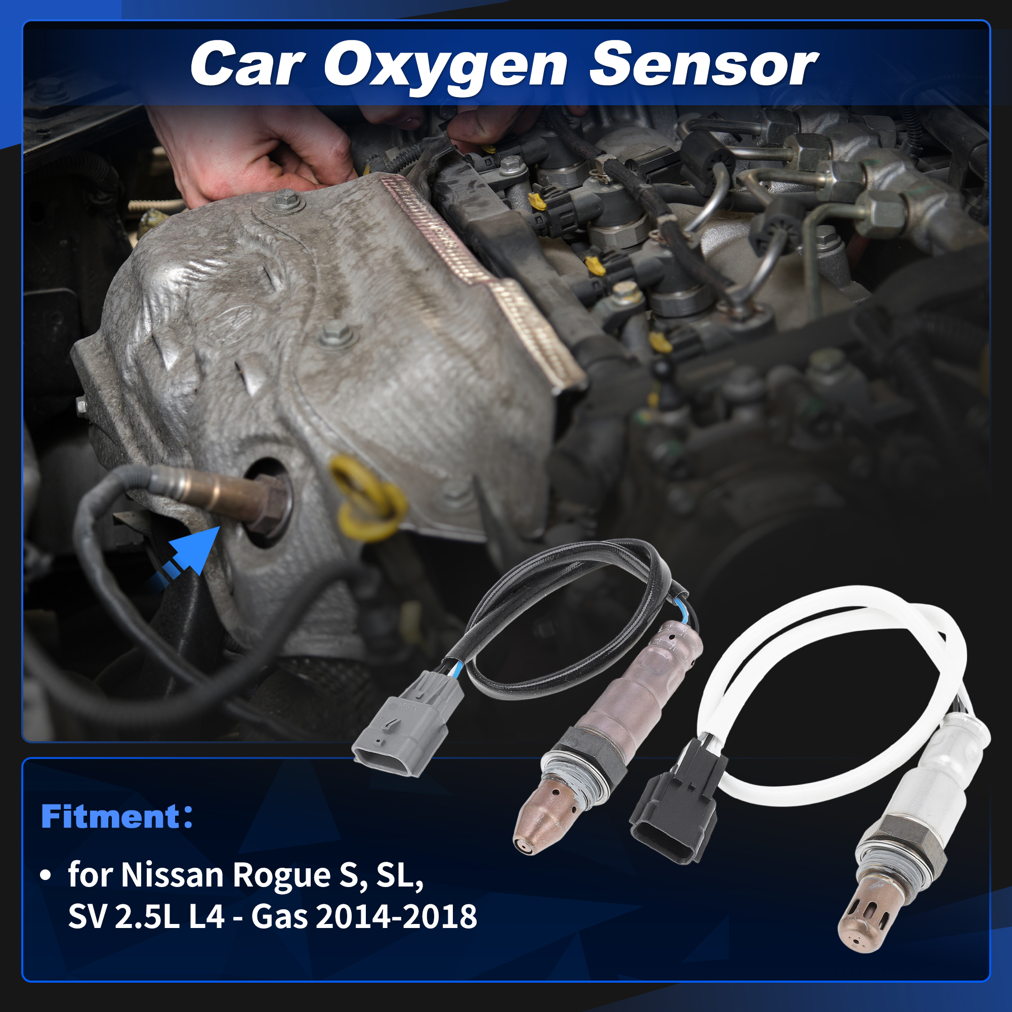 Upstream Downstream Oxygen Sensor for Nissan Rogue S, SL, SV 2.5L L4 - Gas 2014-2018 2349149/2344906 2 Pcs
