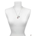 thumbnail image 3 of Delight Jewelry Silvertone Large Translucent Pink Flying Butterfly Silvertone Script Initial Disc - L - Charm Necklace, 20"+3", 3 of 4