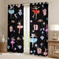 thumbnail image 2 of Homewish Colorful Ballet Princess Curtains Pack of 2 (42x84 Each),Chic Crown Diamond Curtains Blackout,Rainbow Cartoon Flower Bedroom Curtains For Girls Kids,Super Cozy Room Decor, 2 of 6