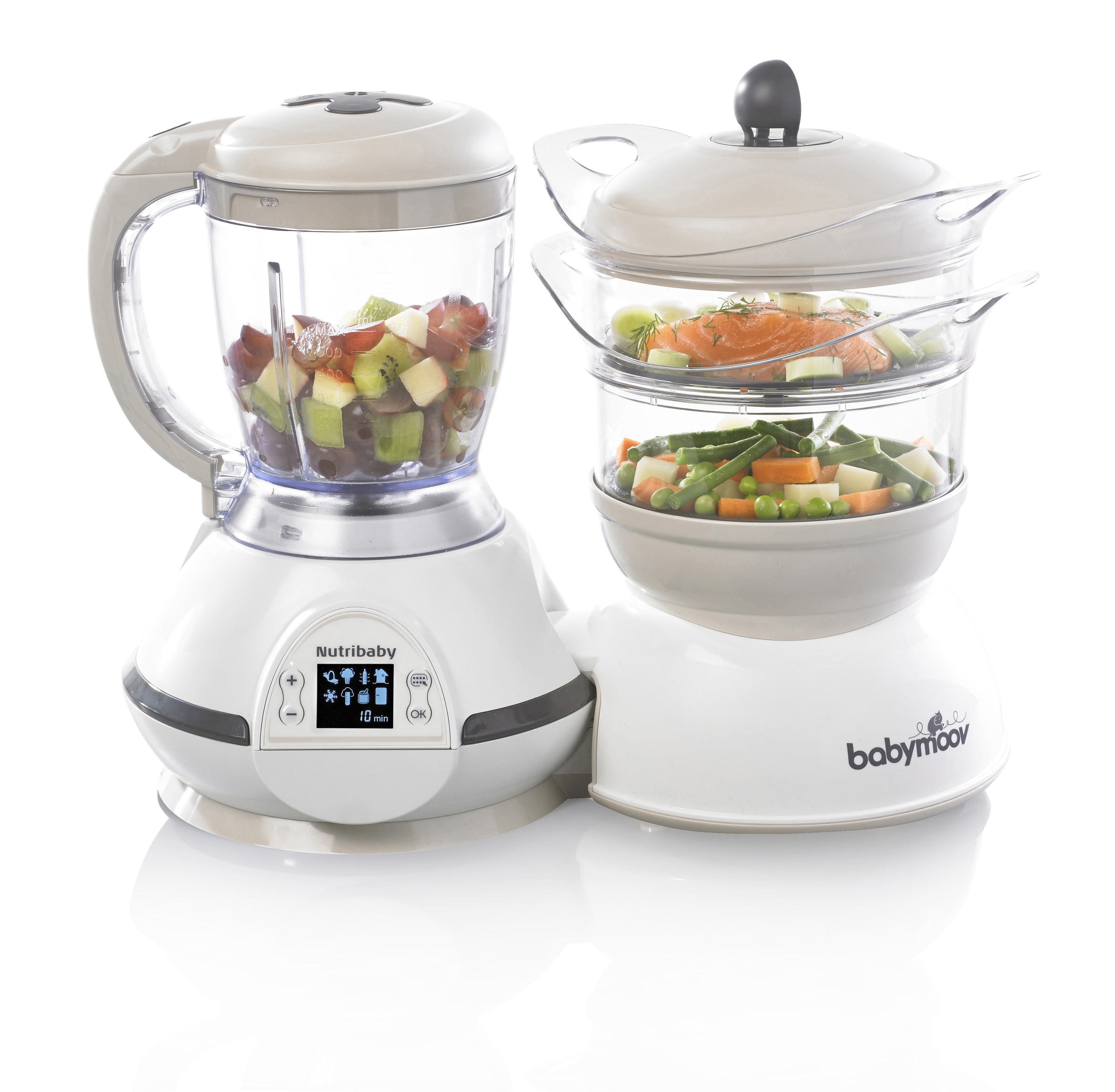 Babymoov Nutribaby - 5 in 1 Baby Food Maker with Steam Cooker, Blend &  Puree, Warmer, Defroster, Sterilizer (Cream)