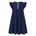 thumbnail image 3 of Maternity Dresses Casual Babydoll Dress Ruffle Short Sleeve A-Line Flowy Tiered Tunic Mini Dress, 3 of 4