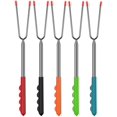 thumbnail image 1 of 5 Pieces Stainless Steel Bbq Fork Extendable With Rubber Grip Handle, 1 of 1