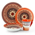 thumbnail image 2 of Elama Zen Rust Mozaik 16 Piece Round Stoneware Dinnerware Set, 2 of 11