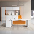 thumbnail image 4 of Executive Writing Office Desk Reception Desktop Corner Standing Office Desk Bedroom Scrivania Ufficio Lavoro Salon Furniture My Lux Decor Round, 4 of 12