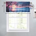 thumbnail image 4 of Cherry Blossom Kitchen Valance Curtains Full Moon Ocean Japanese Pink Floral Window Valance for Living Room Bedroom, Kitchen Valance Rod Pocket Window Decor Curtain 54 by 18 in, 1 Panel, 4 of 6