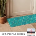 thumbnail image 3 of Teal and Gold Geometric Lattice Pattern Door Rugs,Washable Non Slip Door Mats Indoor,Decorative Door Mats,Entry Mat Indoor for Entrance,Bedroom,Kitchen,Bathroom,16"x47", 3 of 6