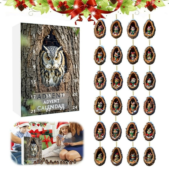 Yhmxh Christmas Decorations,Christmas Ornaments 2025 Christmas Advent Calendar 24 Days Of Christmas Animals Ornament Advent Calendar Christmas Tree Ornament Gifts Advent Calendar