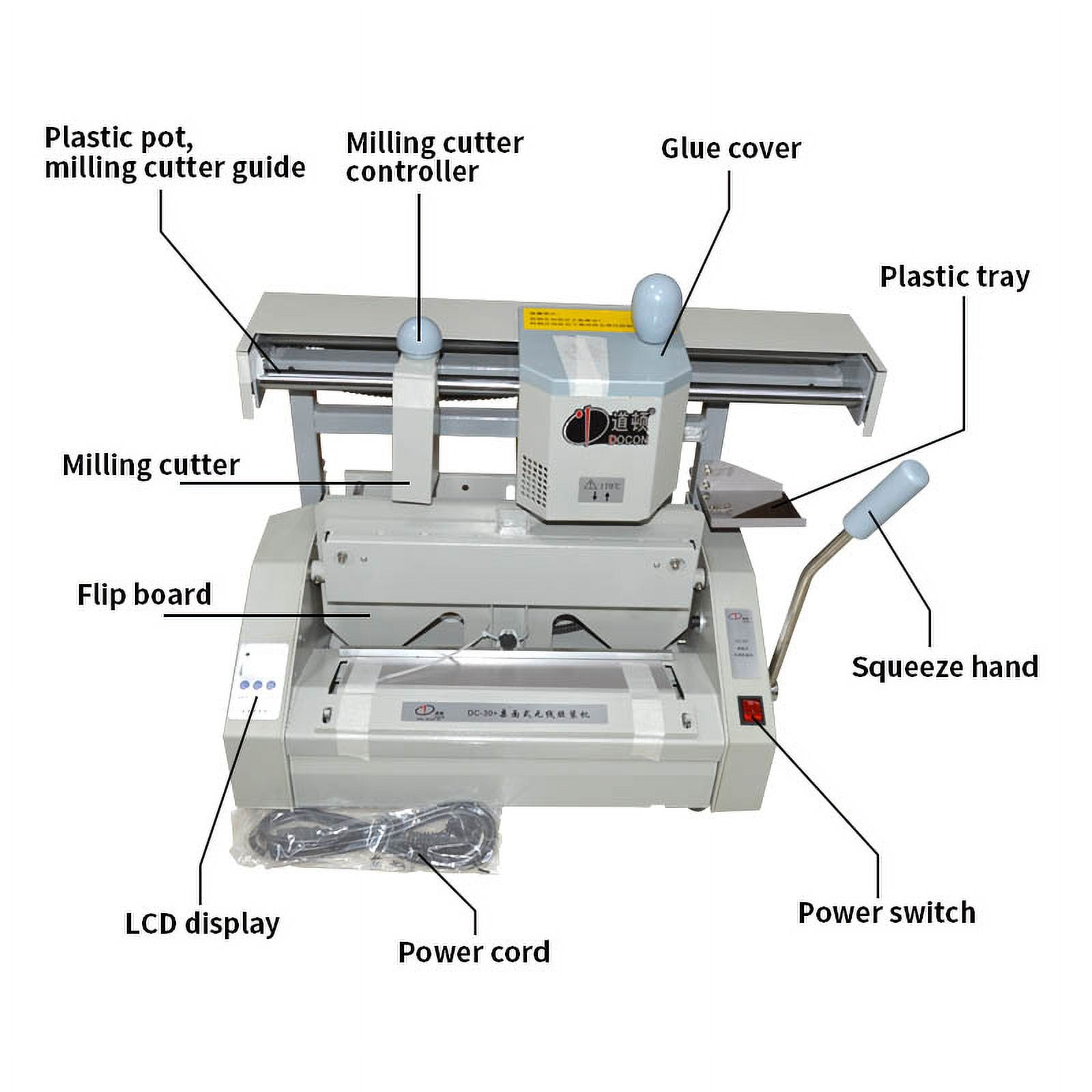DC-30 Desktop Hot Melt Glue Binding Machine Comb Glue Book Binder Machine Booklet Maker ,Easy to Operate