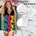 thumbnail image 6 of FUIALDOLG Rainbow Stripes Love Hearts Tank Tops for Women Trendy Sleeveless Tunic Tops Casual V Neck Blouse Loose Fit Ladies Flowy Pleated Shirts Athletic Workout Golf Outfits LGBT Pride T-shirt,S, 6 of 7
