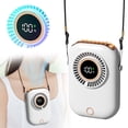 thumbnail image 2 of CoreLiving Personal Fan, Portable Neck Fan with Hands Free Lanyard and Folding Bracket, USB Rechargeable Bladeless Mini Cooling Fans for Women and Travel, White, 2 of 10