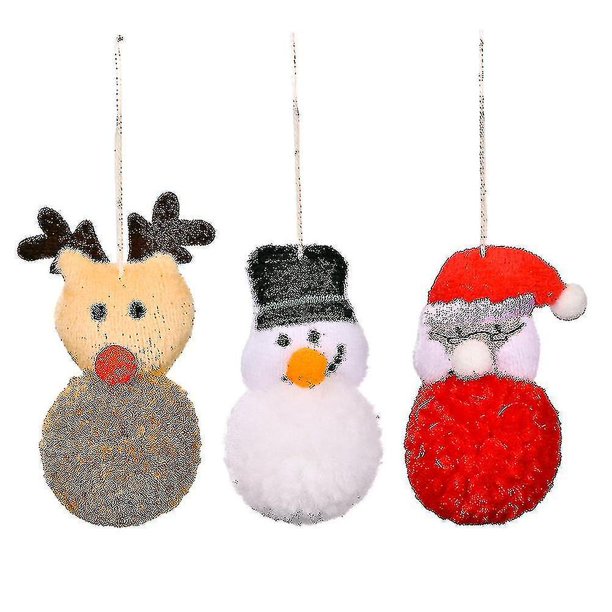 Christmas Decorations Christmas Tree Plush Doll Pendant Xmas Flannelette Ball Small Pendant Christma