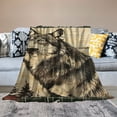 thumbnail image 2 of Orinice Wolf Theme Warm Lightweight Soft Fleece Blanket for All Seasons, Decorative Throw Blanket for Living Rooms, Sofa, Office, Multiple Sizes Available 60x80in, 2 of 6