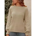 thumbnail image 2 of FAROOT Women Cute Sweaters Solid Color Lantern Long Sleeve Pullover Basic Tops Knitwear, 2 of 7