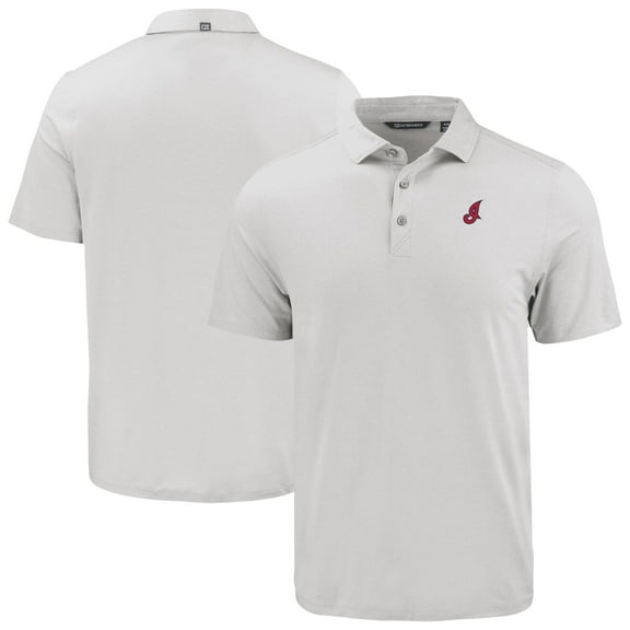 Men's Cutter & Buck White Cleveland Guardians Coastline Epic Comfort Eco Recycled Polo