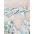 thumbnail image 4 of Gupgi 0-18M Baby Girls Summer Romper Waffle Daisy Print Flying Sleeve Jumpsuit with Bow Headband, 4 of 9